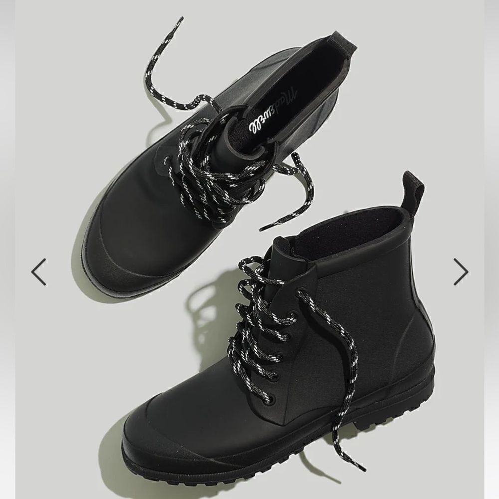 Madewell The Lace-Up Lugsole Rain Boot